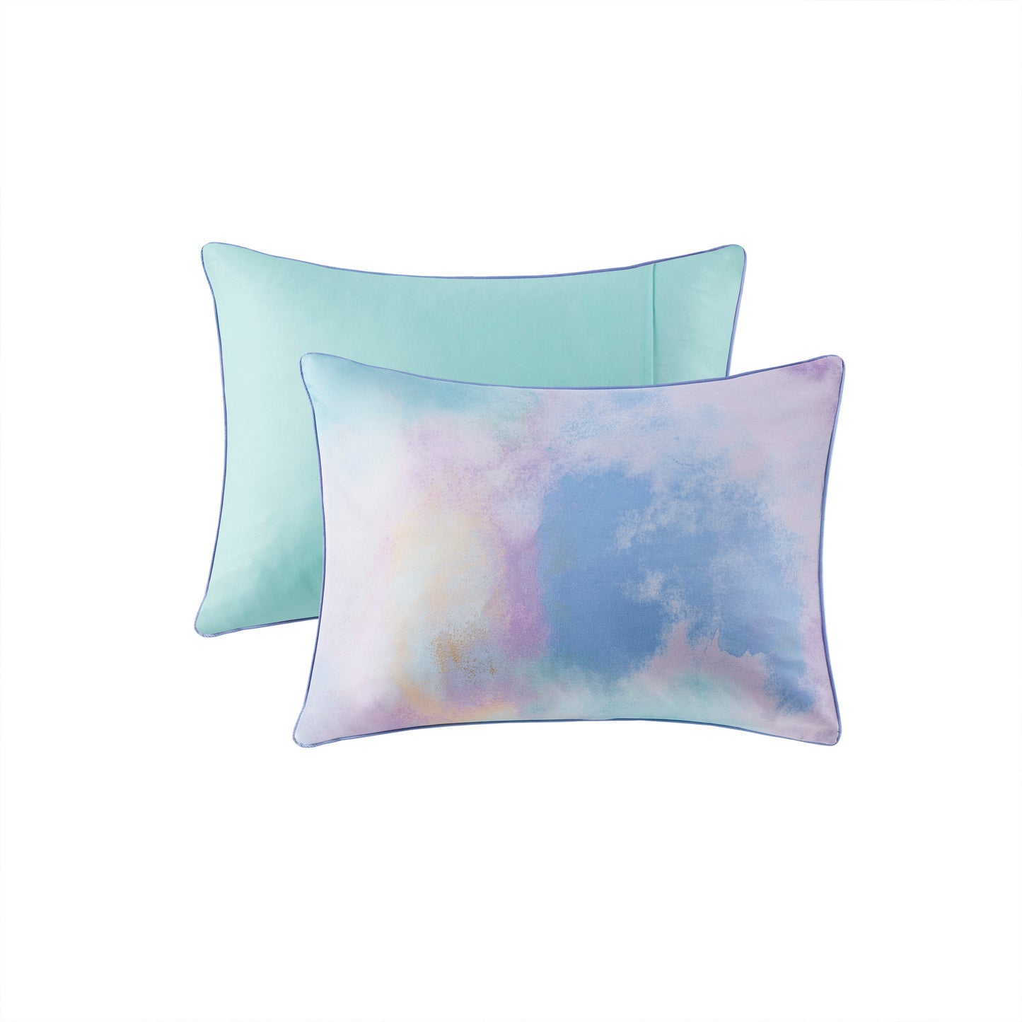 Intelligent Design Watercolor Tie Dye Printed Duvet Cover Set with Throw Pillow