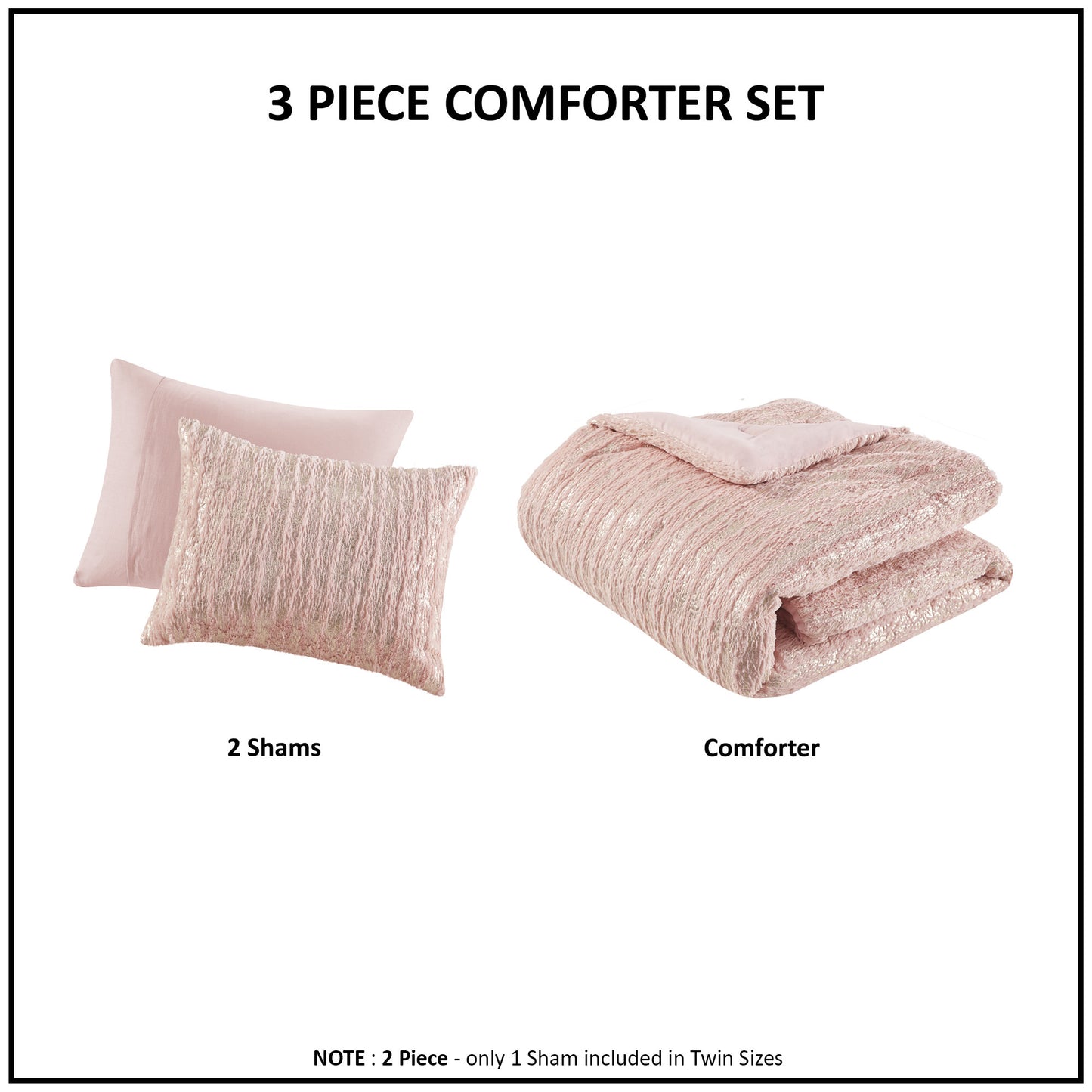 Intelligent Design Metallic Print Faux Fur Comforter Set