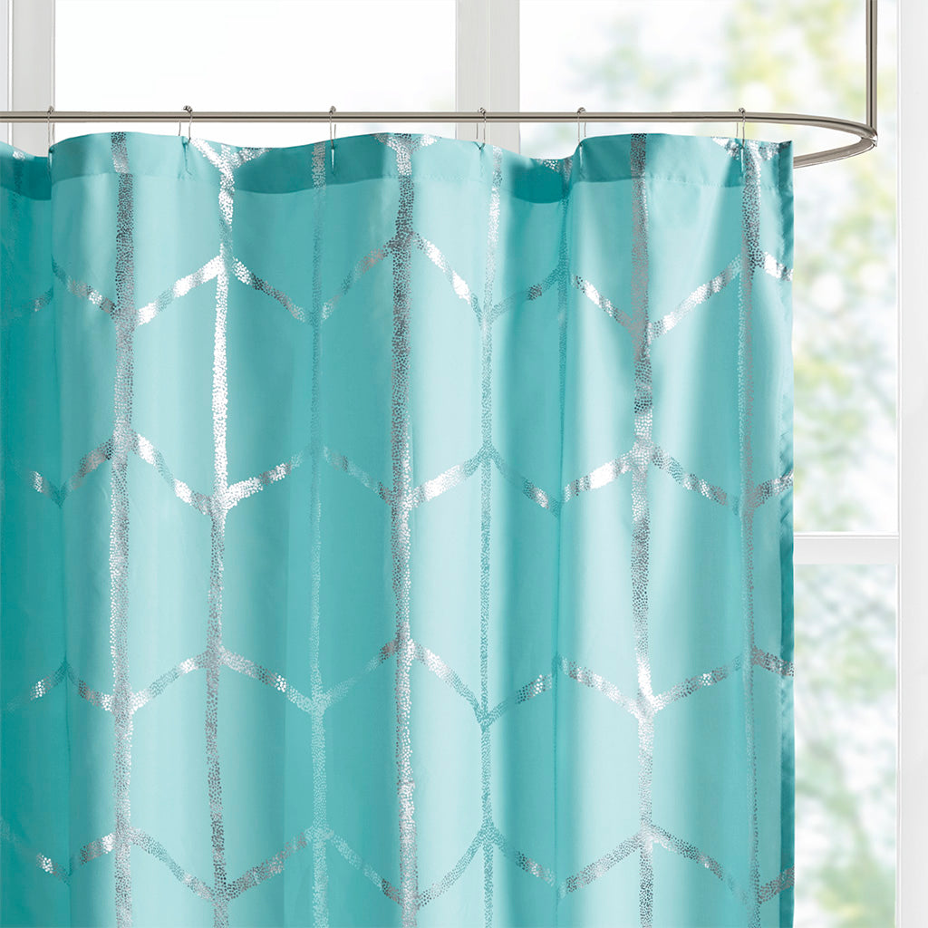 Intelligent Design Printed Metallic Shower Curtain