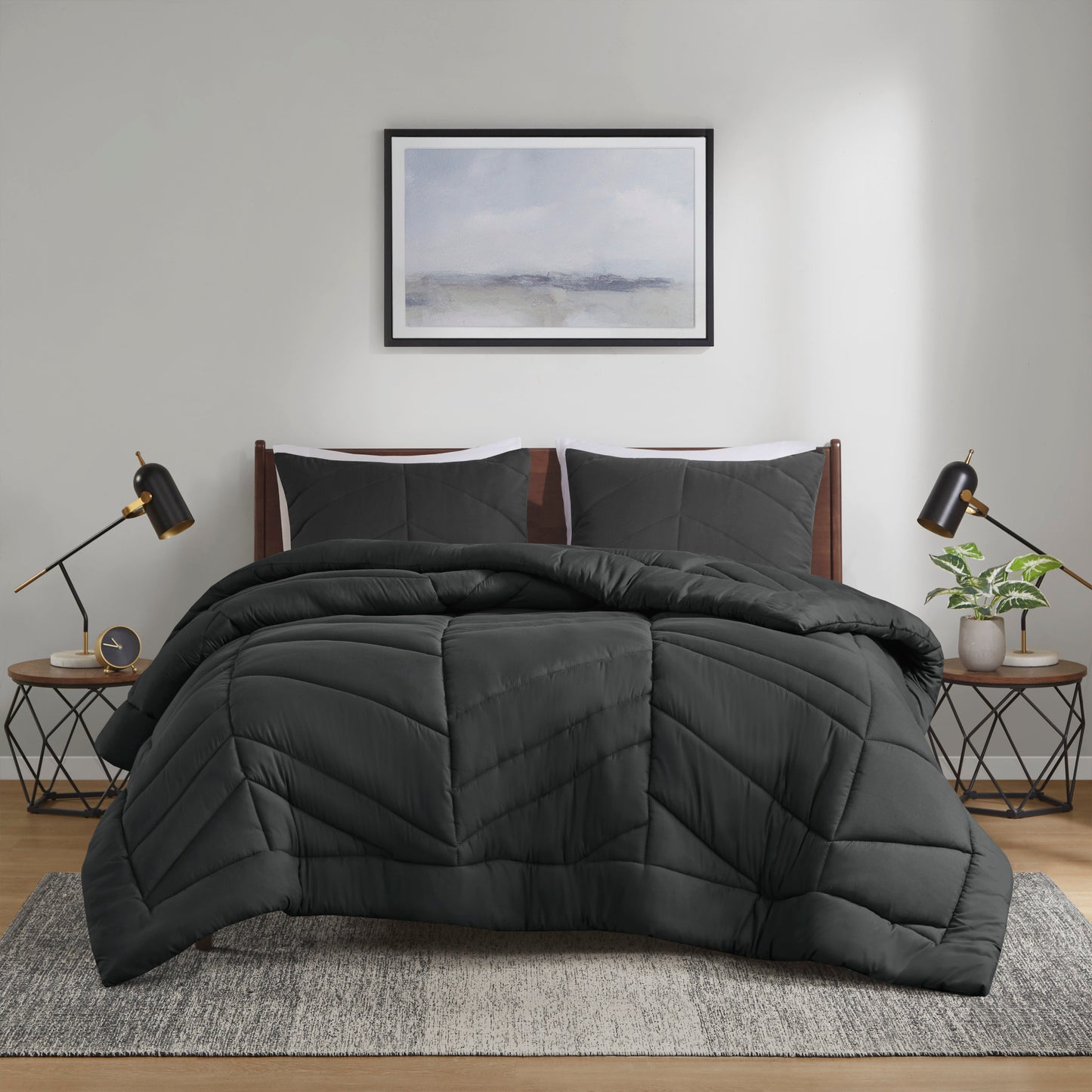 Intelligent Design Quilted Chevron Comforter Set