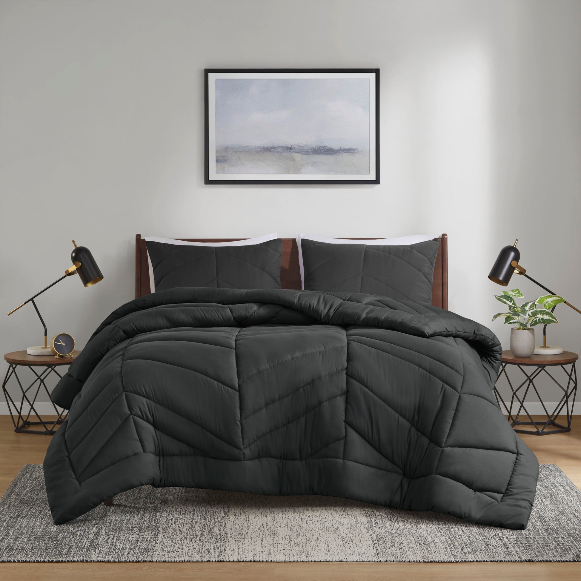 Intelligent Design Quilted Chevron Comforter Set