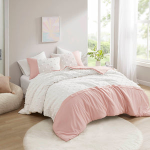 Shay Colorblock Clip Jacquard Comforter Set