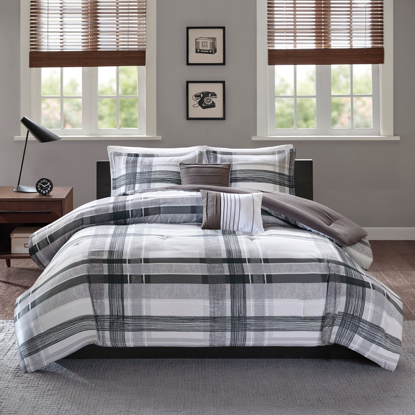 Intelligent Design Plaid Comforter Set