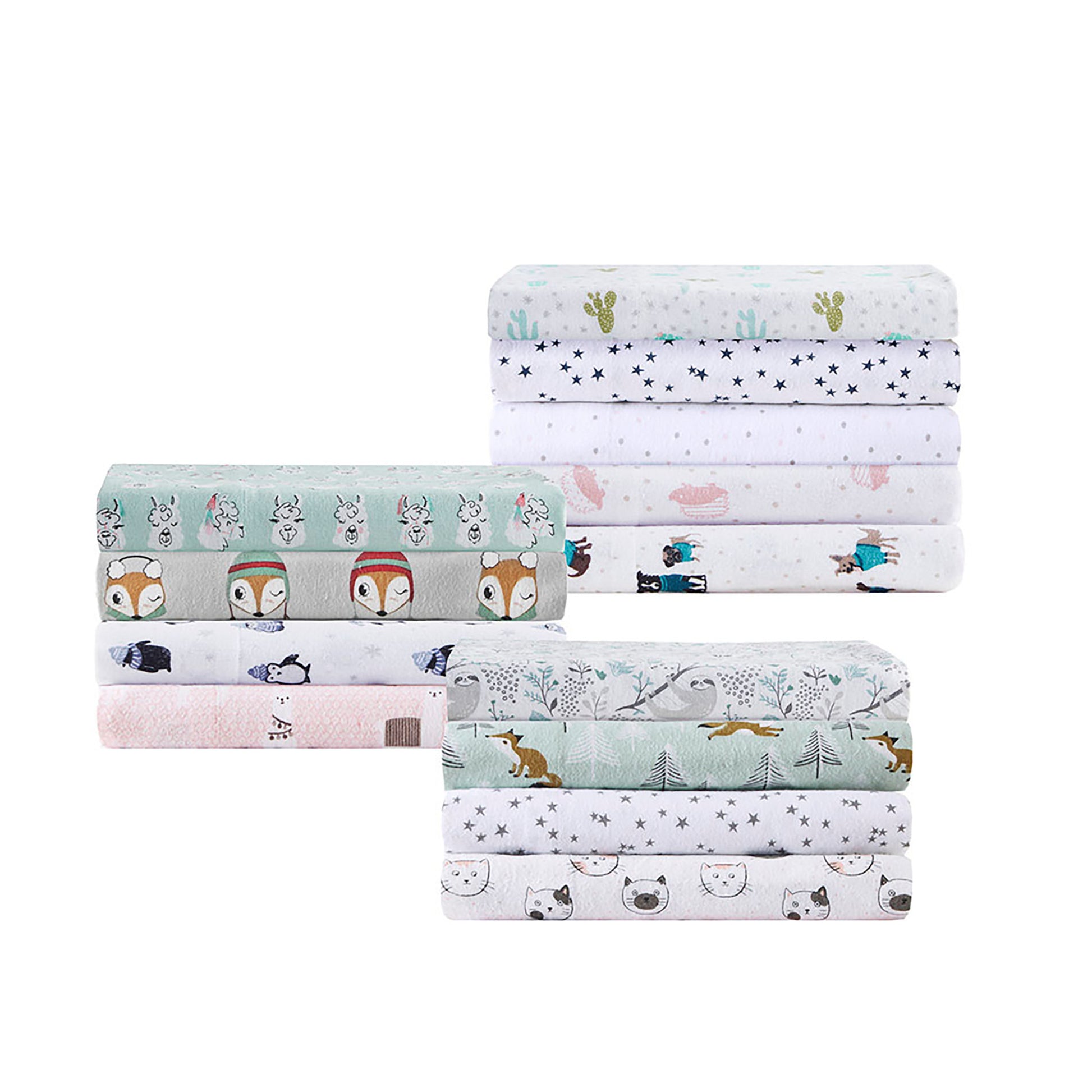 Intelligent Design Cotton Flannel Printed Sheet Set