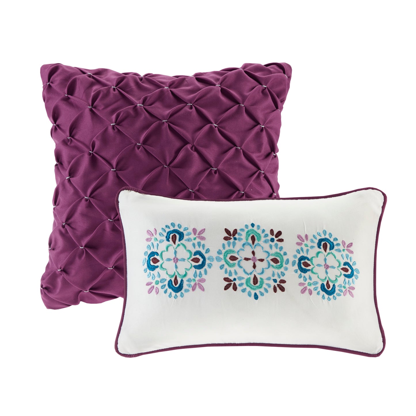 Intelligent Design Reversible Quilt Set with Throw Pillows