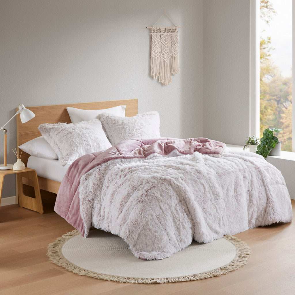 Intelligent Design Shaggy Faux Fur Comforter Mini Set