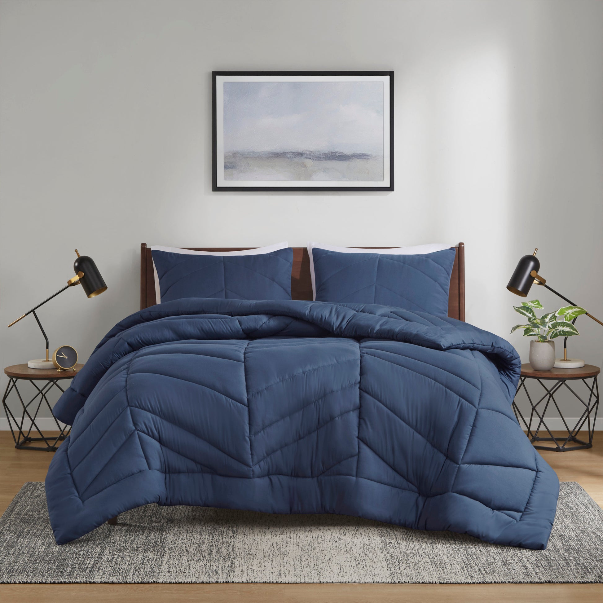 Intelligent Design Quilted Chevron Comforter Set