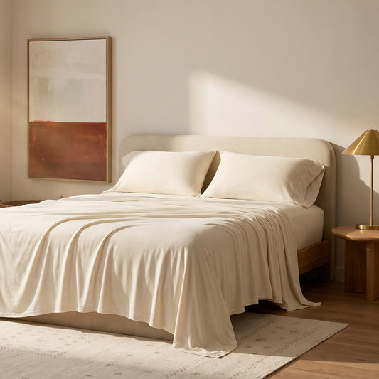 Cotton Blend Jersey Knit All Season Sheet Set