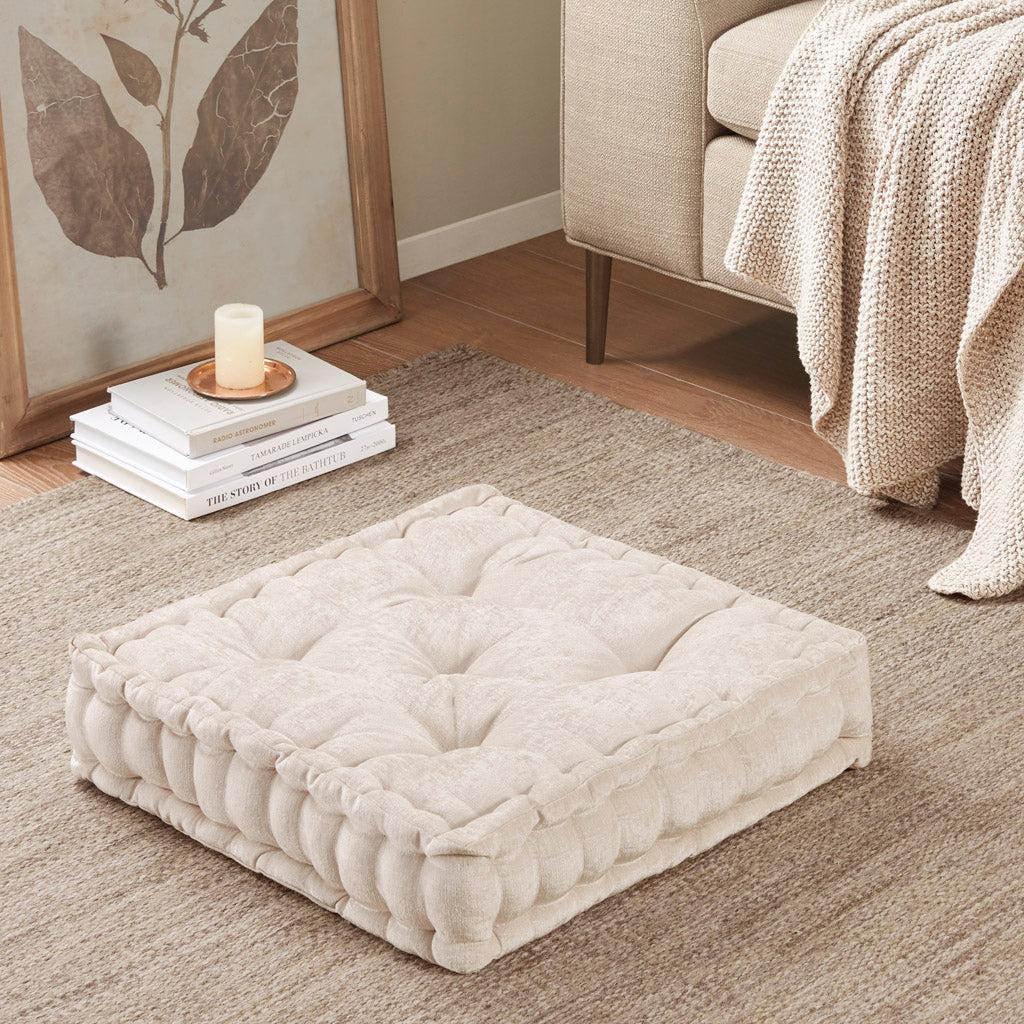 Azza Poly Chenille Square Floor Pillow Cushion