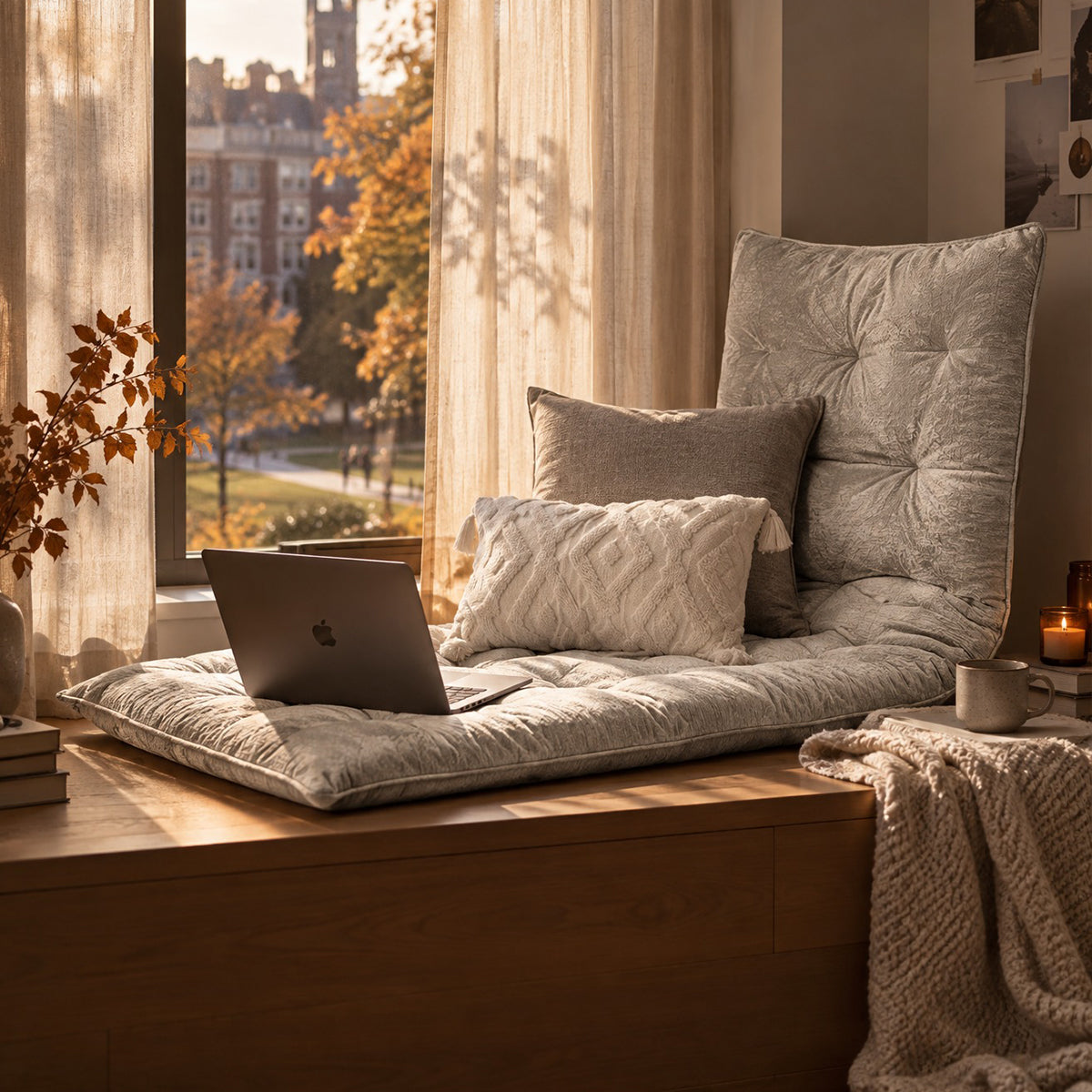 Edelia Poly Chenille Lounge Floor Pillow Cushion