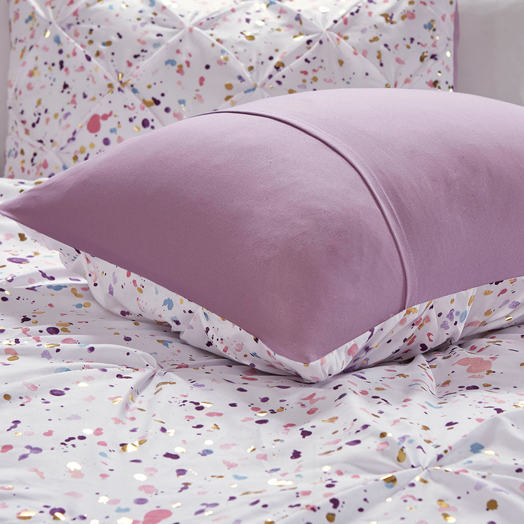 Abby Metallic Printed and Pintucked Comforter