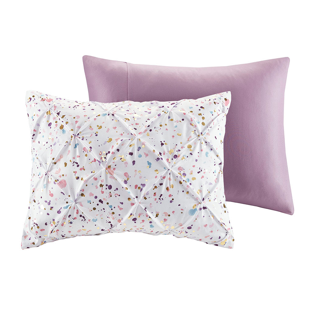 Abby Metallic Printed and Pintucked Comforter