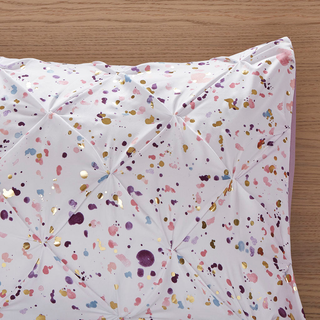 Abby Metallic Printed and Pintucked Comforter