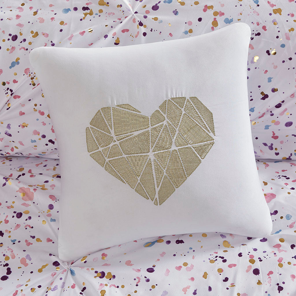 Abby Metallic Printed and Pintucked Comforter