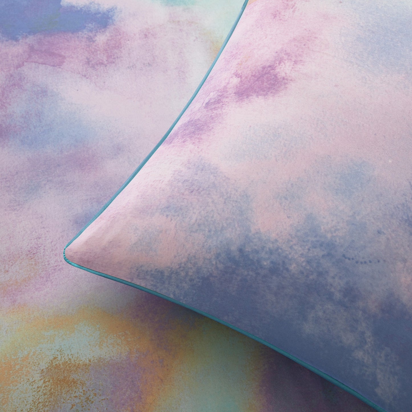 Cassiopeia Watercolor Tie Dye Printed Comforter Set with Throw Pillow