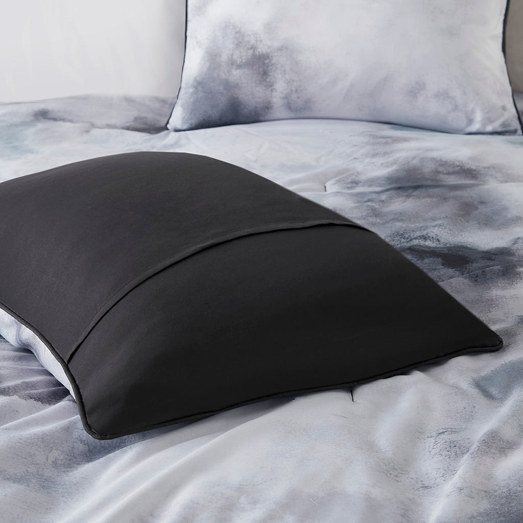 Cassiopeia Watercolor Tie Dye Printed Comforter Set with Throw Pillow