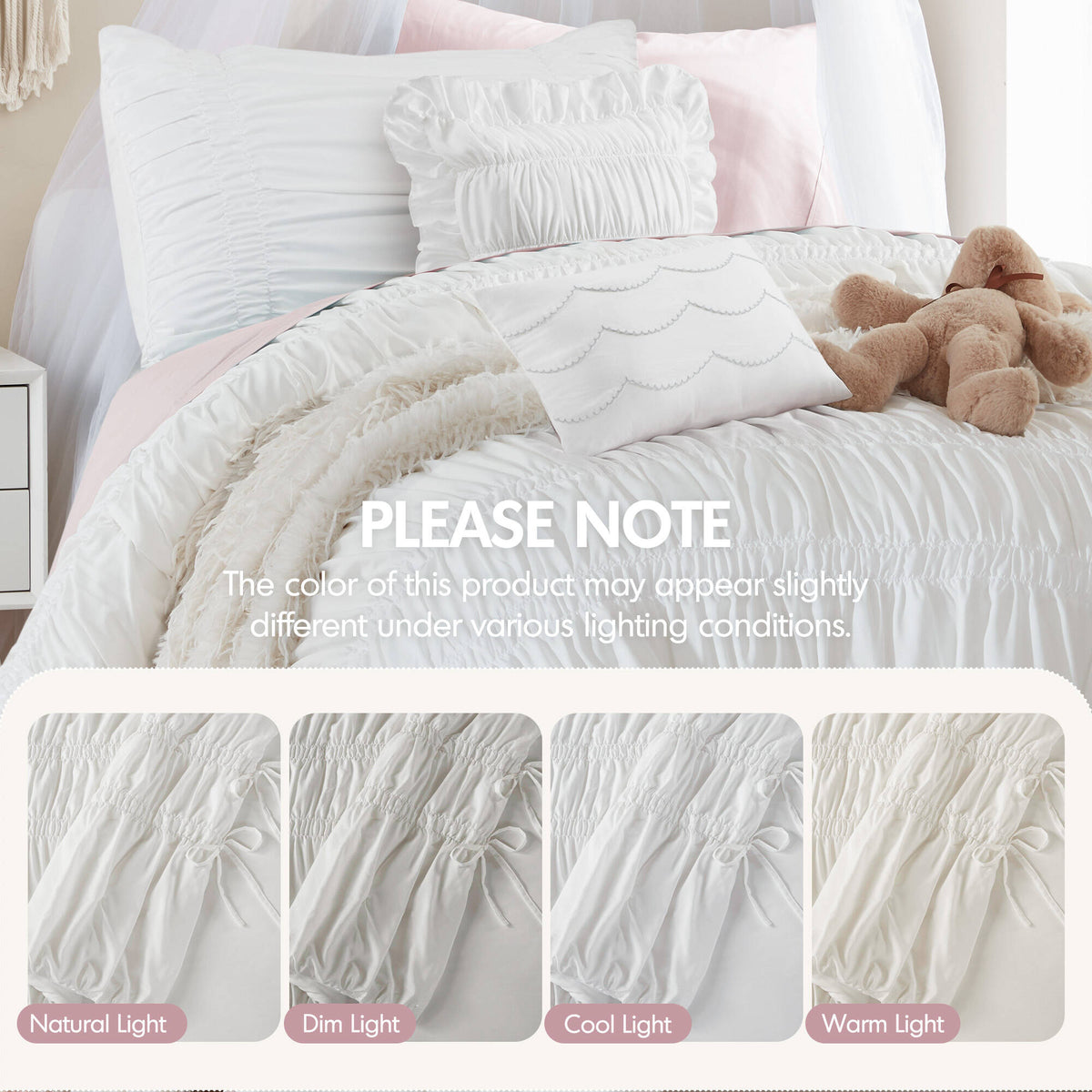 Ivy Sweet Ruched Design 4-Piece Comforter Set