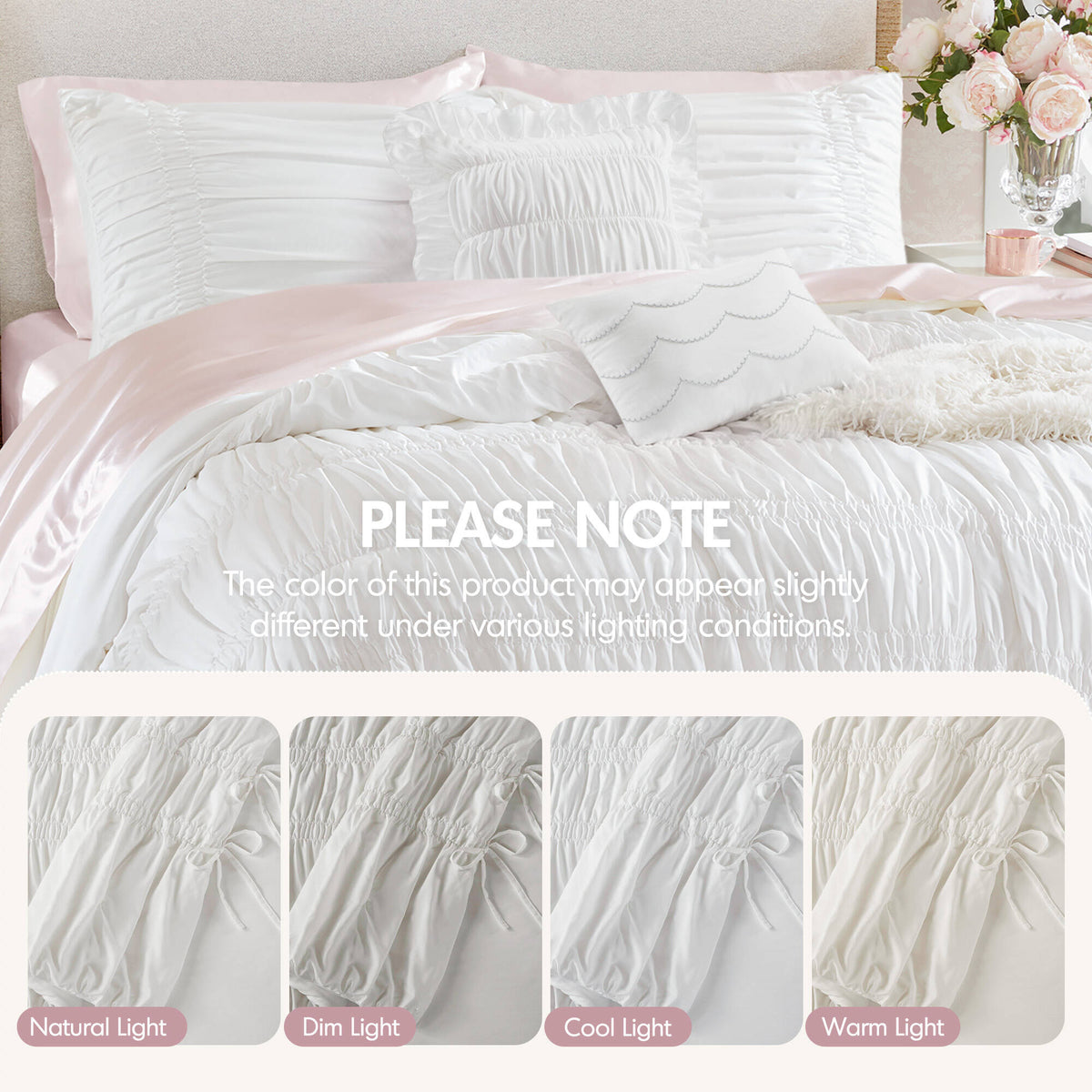 Ivy Sweet Ruched Design 4-Piece Comforter Set