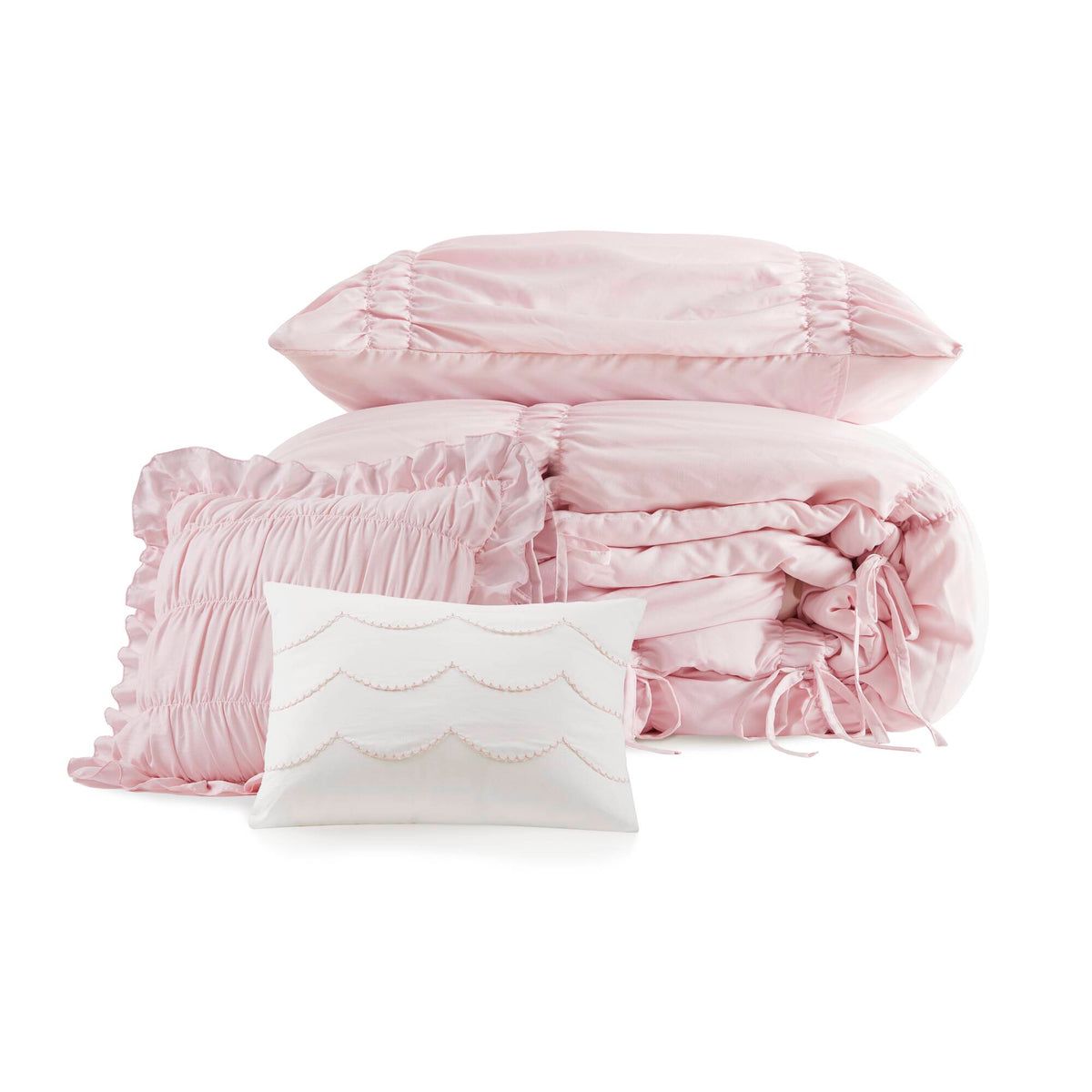 Ivy Sweet Ruched Design 4-Piece Comforter Set