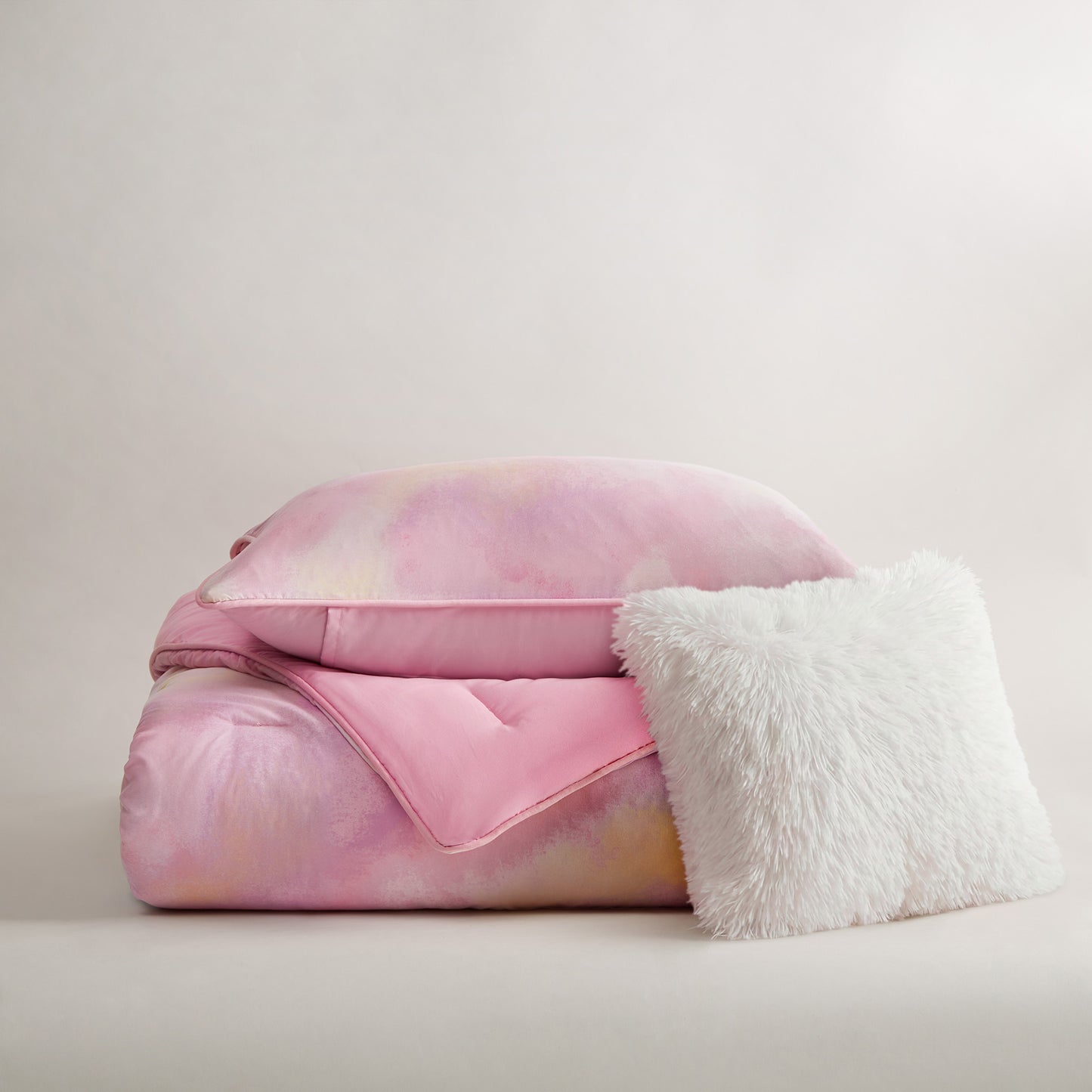 Cassiopeia Watercolor Tie Dye Printed Comforter Set with Throw Pillow