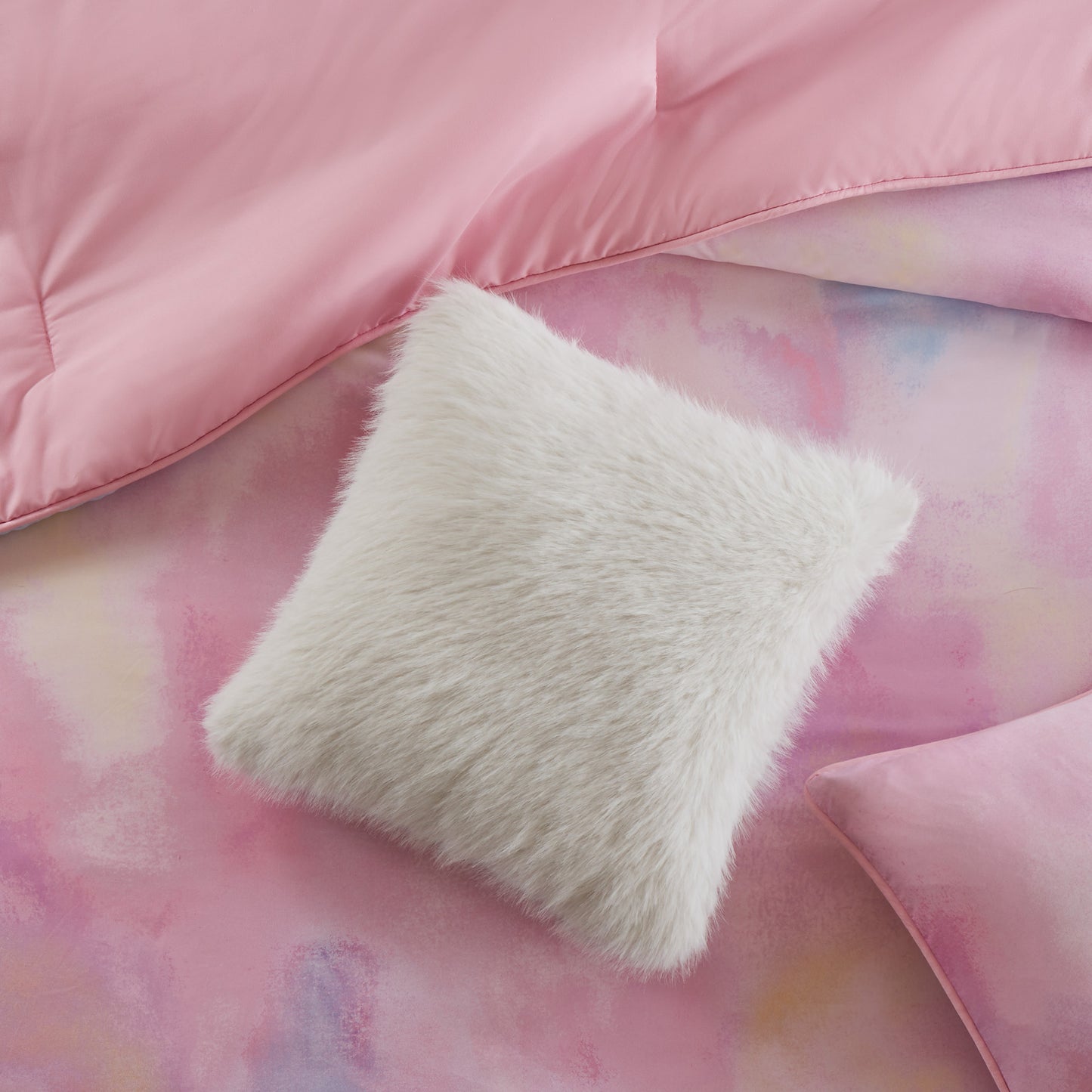 Cassiopeia Watercolor Tie Dye Printed Comforter Set with Throw Pillow