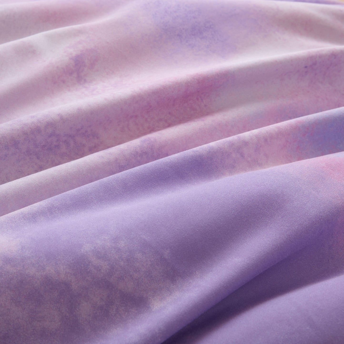 Cassiopeia Watercolor Tie Dye Printed Comforter Set with Throw Pillow