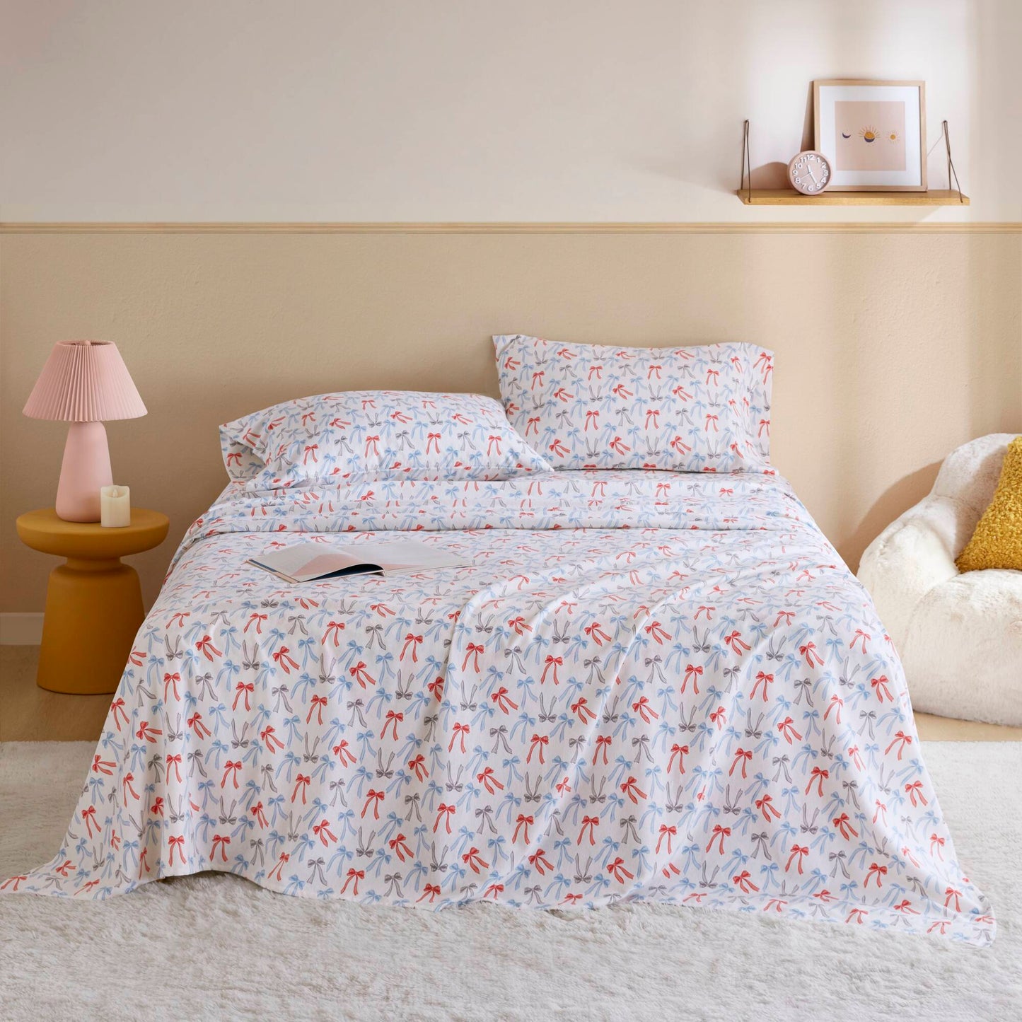 Cozy Soft Cotton Flannel Printed Sheet Set
