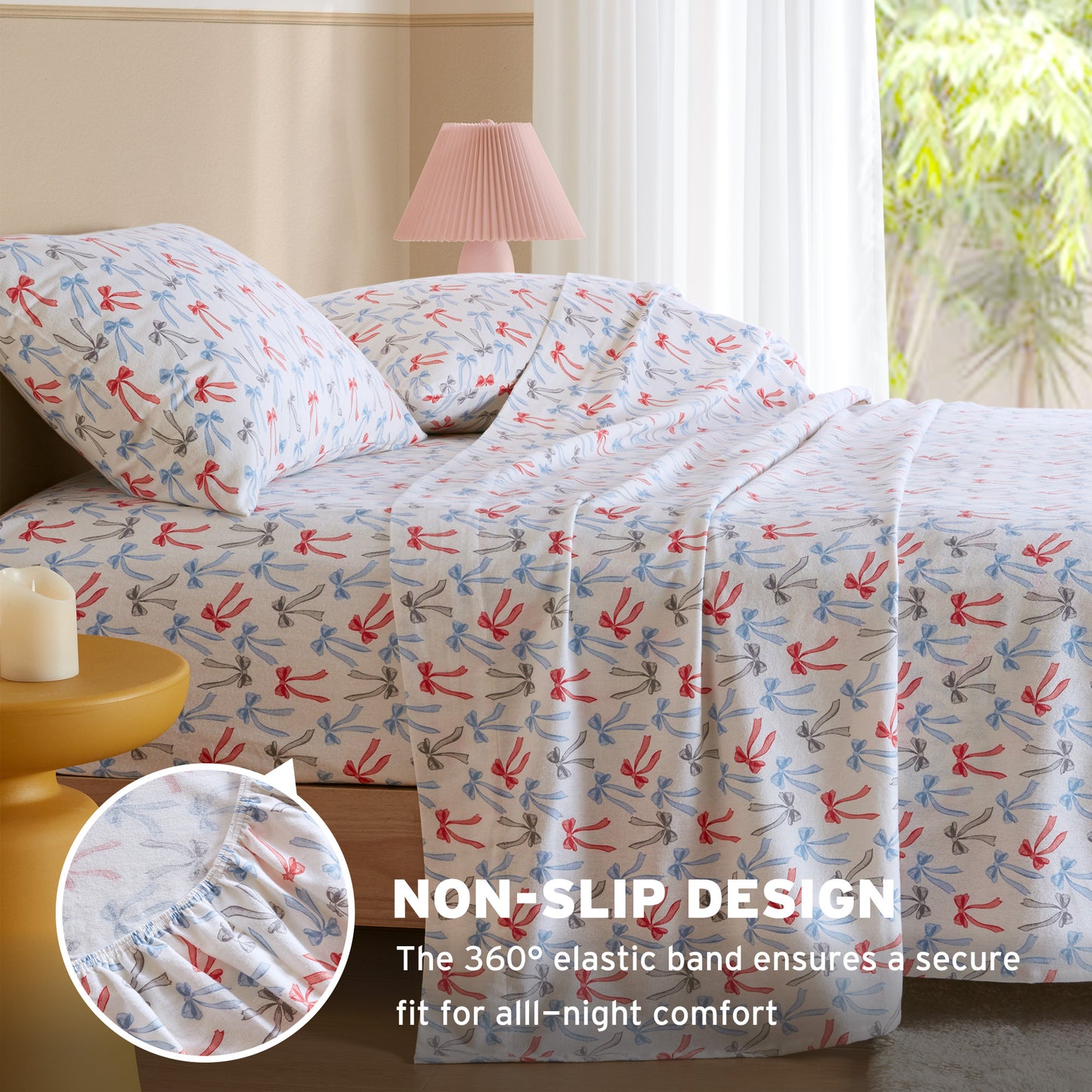 Cozy Soft 100% Cotton Flannel Pigment Printed Sheet Set