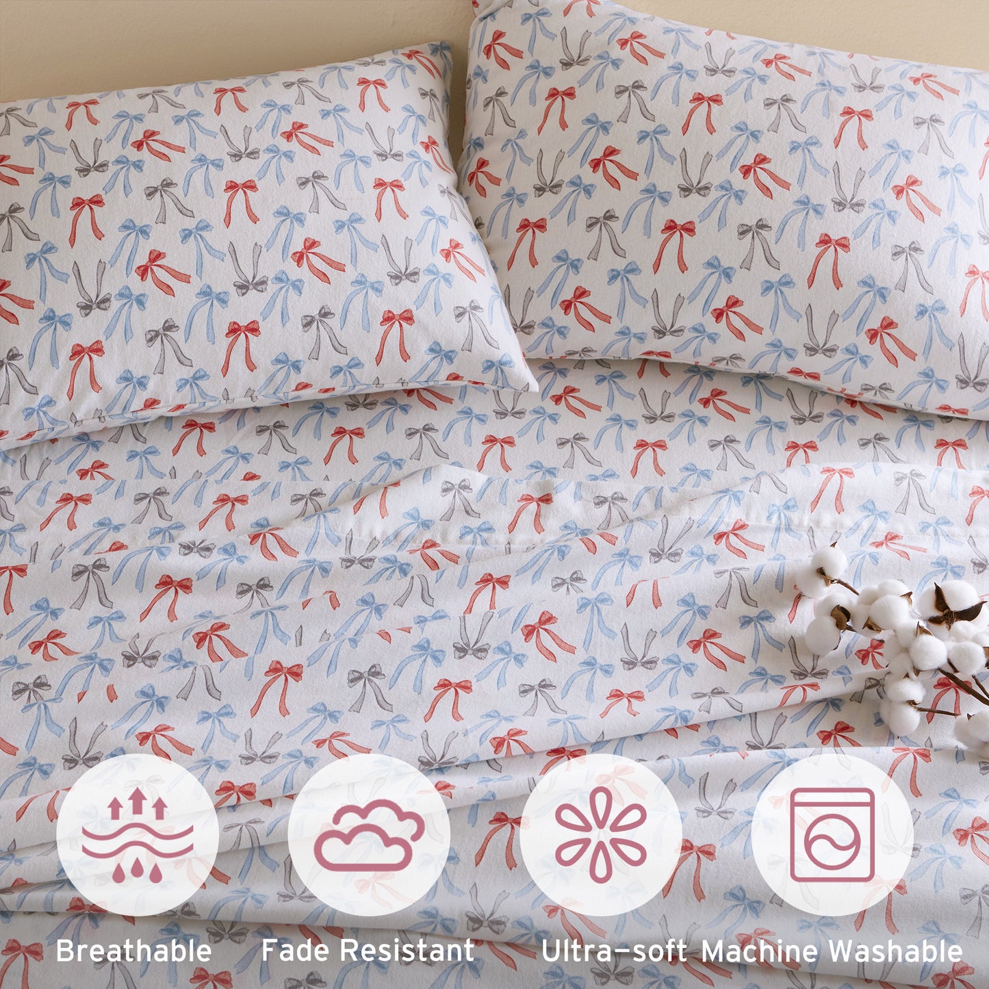Cozy Soft 100% Cotton Flannel Pigment Printed Sheet Set