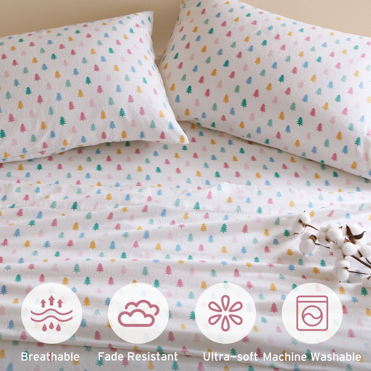 Cozy Soft 100% Cotton Flannel Pigment Printed Sheet Set