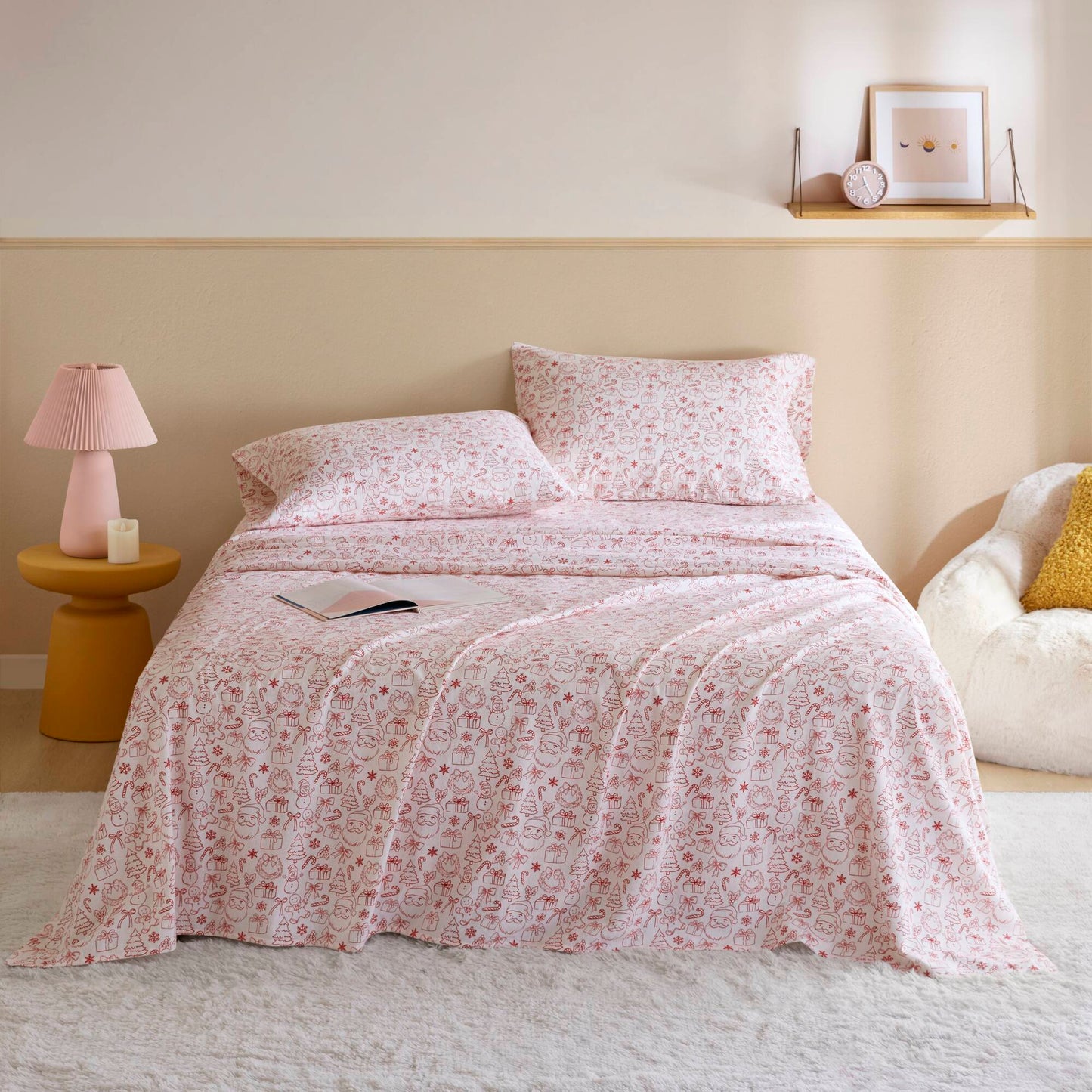 Cozy Soft Cotton Flannel Printed Sheet Set