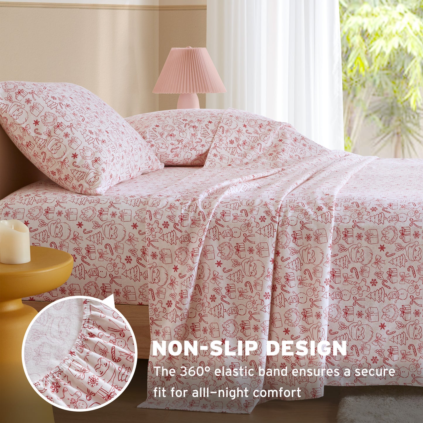 Cozy Soft 100% Cotton Flannel Pigment Printed Sheet Set