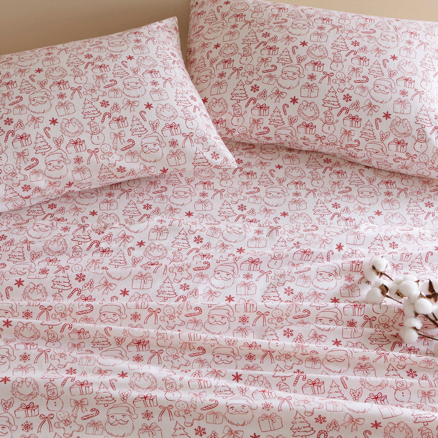 Cozy Soft Cotton Flannel Printed Sheet Set
