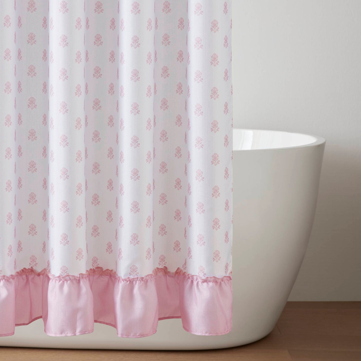 Savanna Floral Ruffle Shower Curtain Set