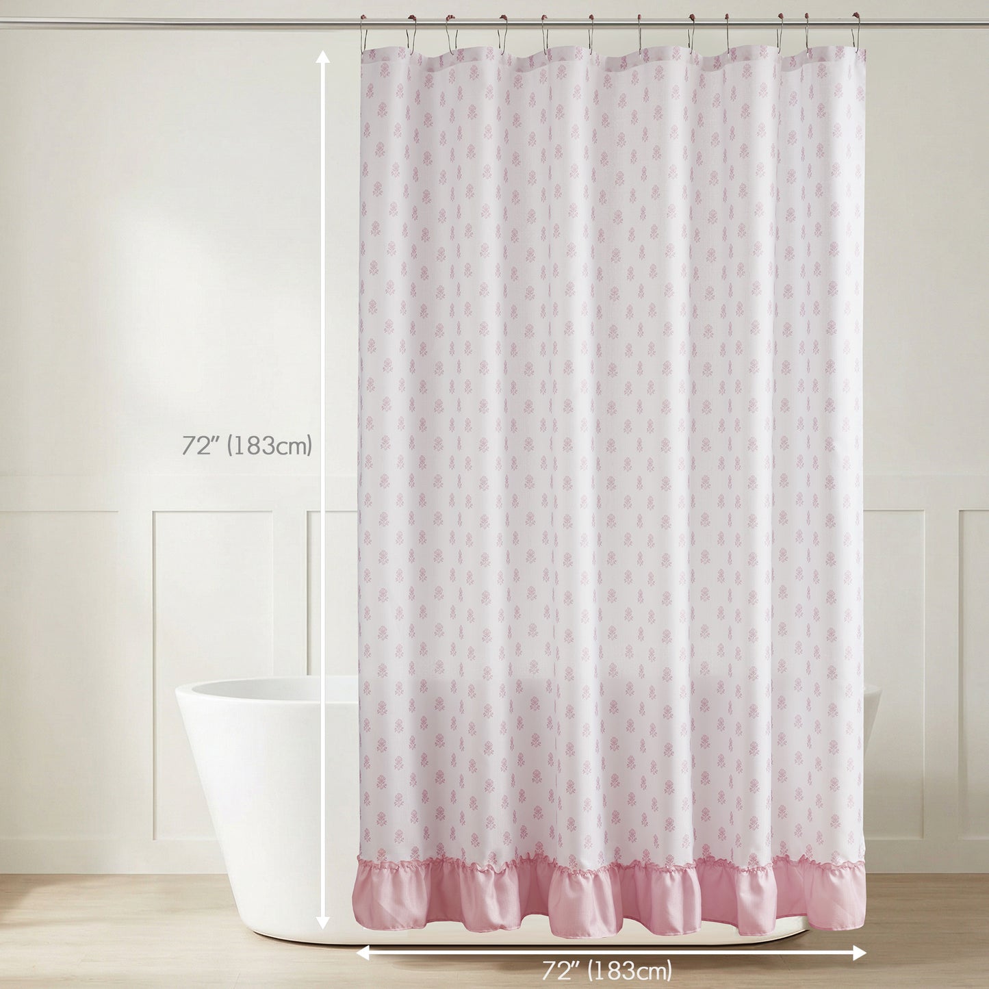 Savanna Floral Ruffle Shower Curtain Set