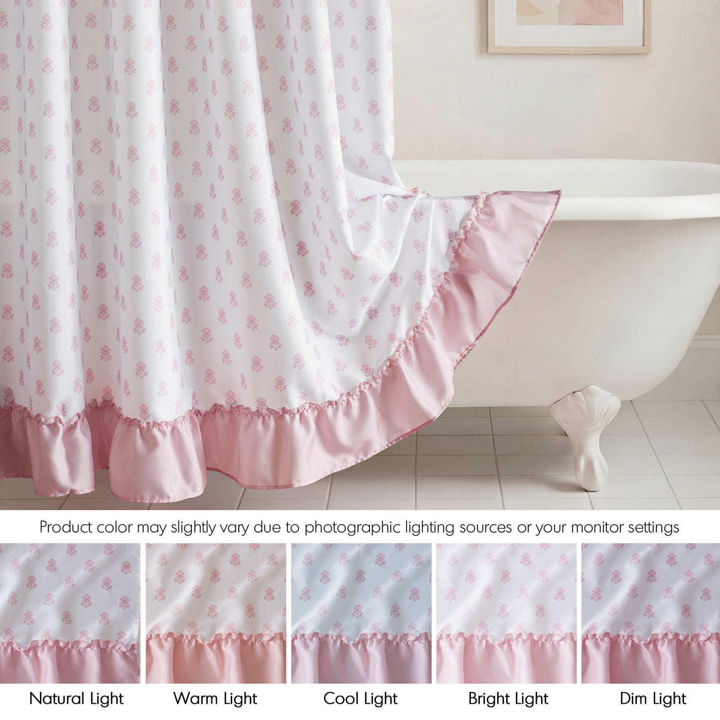 Savanna Floral Ruffle Shower Curtain Set