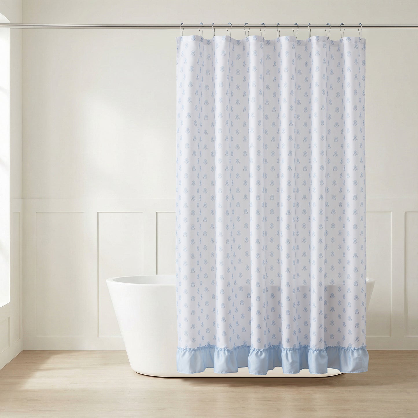 Savanna Floral Ruffle Shower Curtain Set
