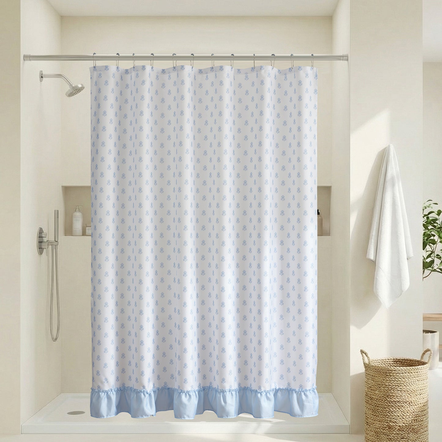 Savanna Floral Ruffle Shower Curtain Set