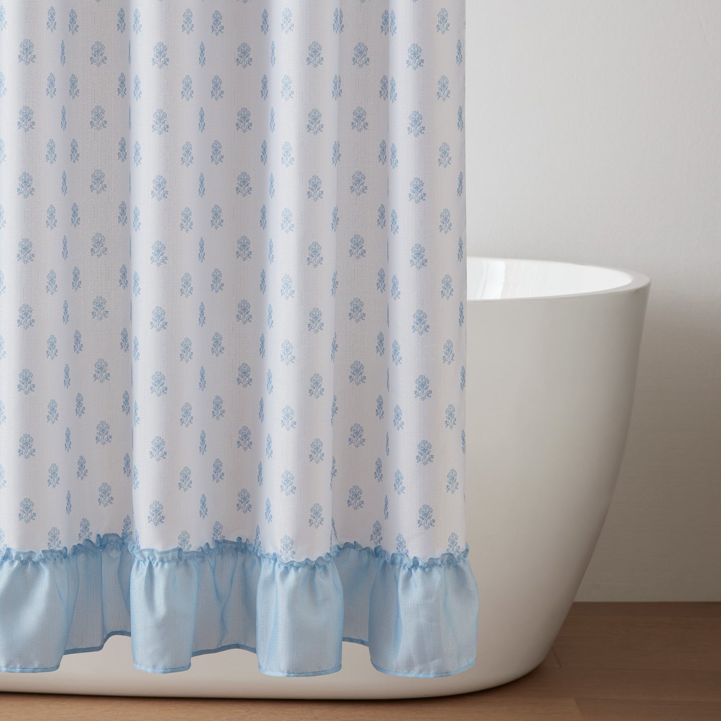 Savanna Floral Ruffle Shower Curtain Set