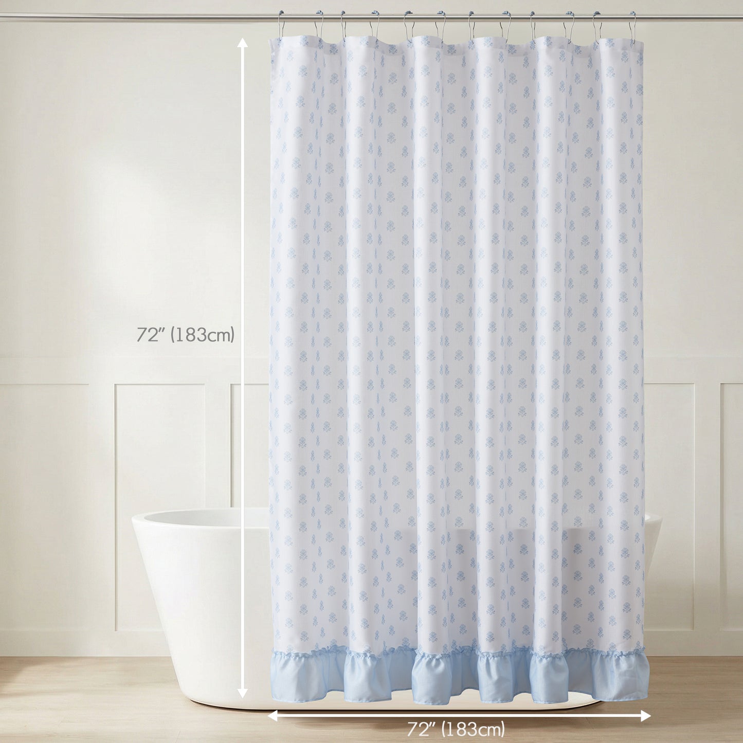 Savanna Floral Ruffle Shower Curtain Set