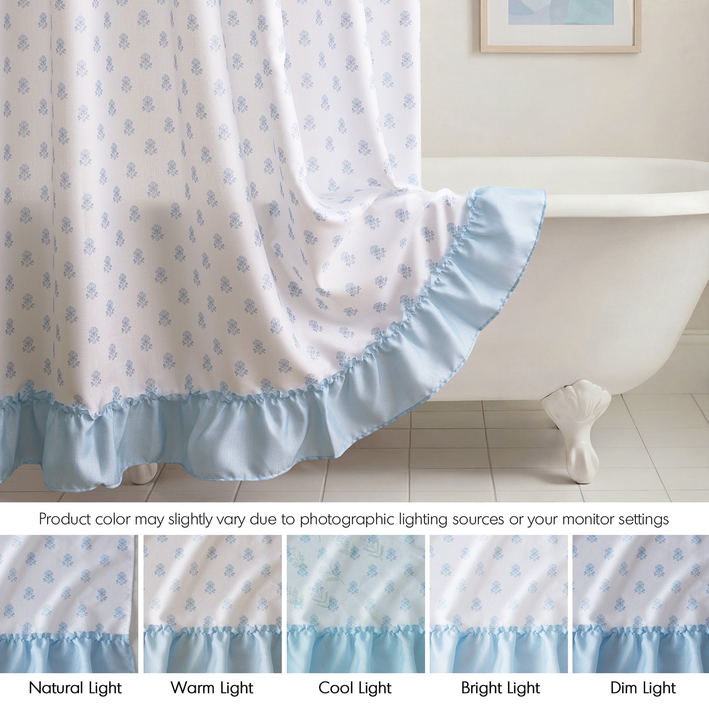 Savanna Floral Ruffle Shower Curtain Set