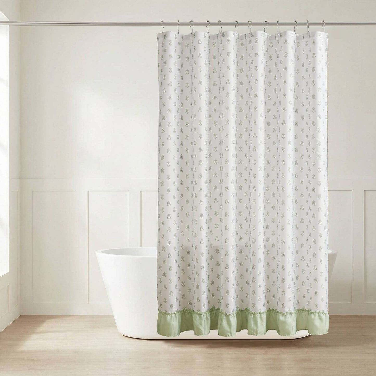 Savanna Floral Ruffle Shower Curtain Set