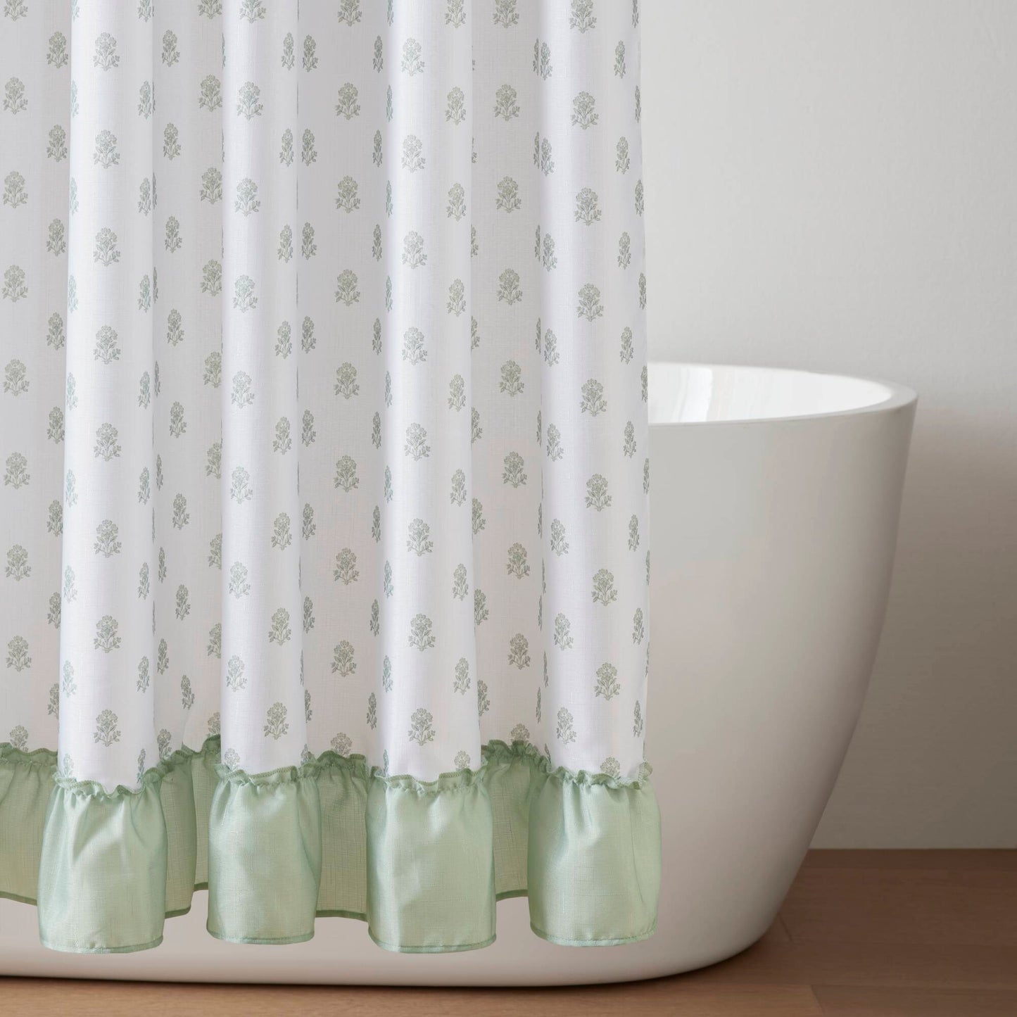 Savanna Floral Ruffle Shower Curtain Set