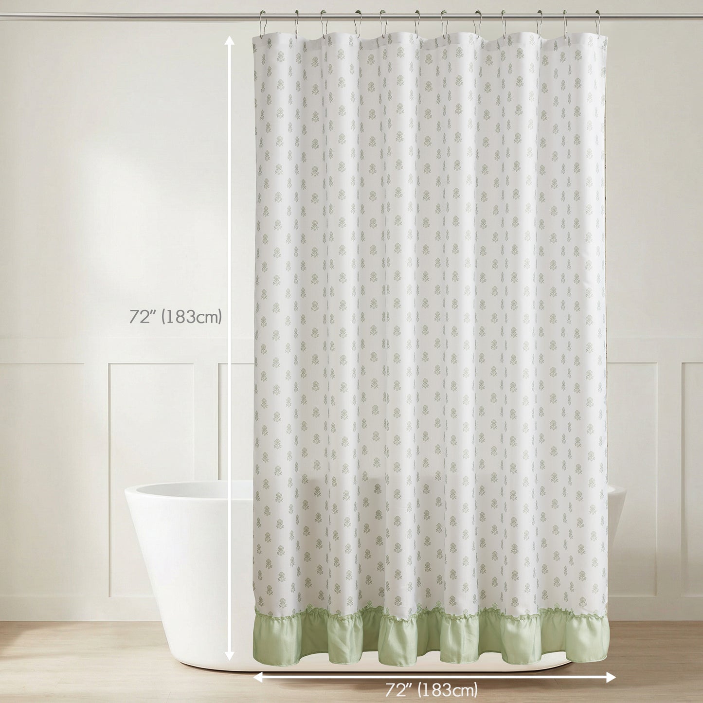 Savanna Floral Ruffle Shower Curtain Set