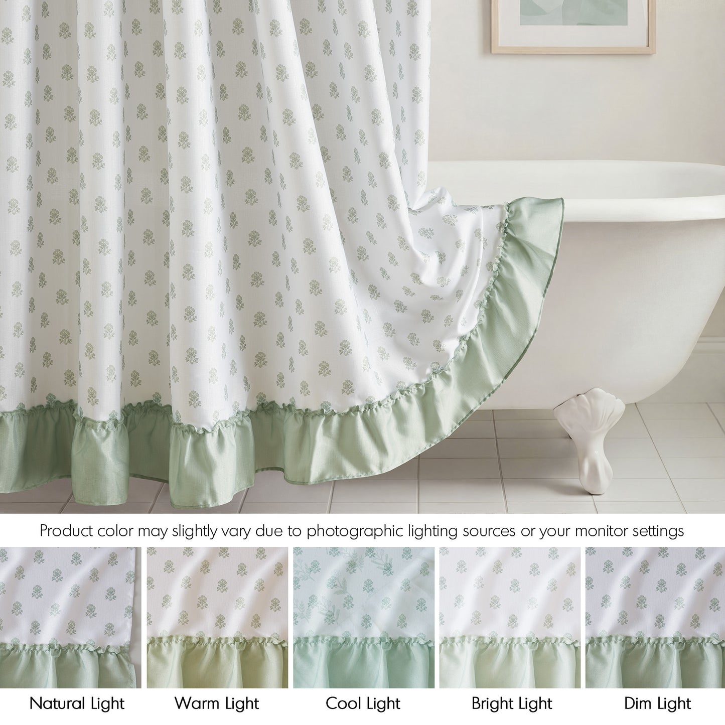 Savanna Floral Ruffle Shower Curtain Set