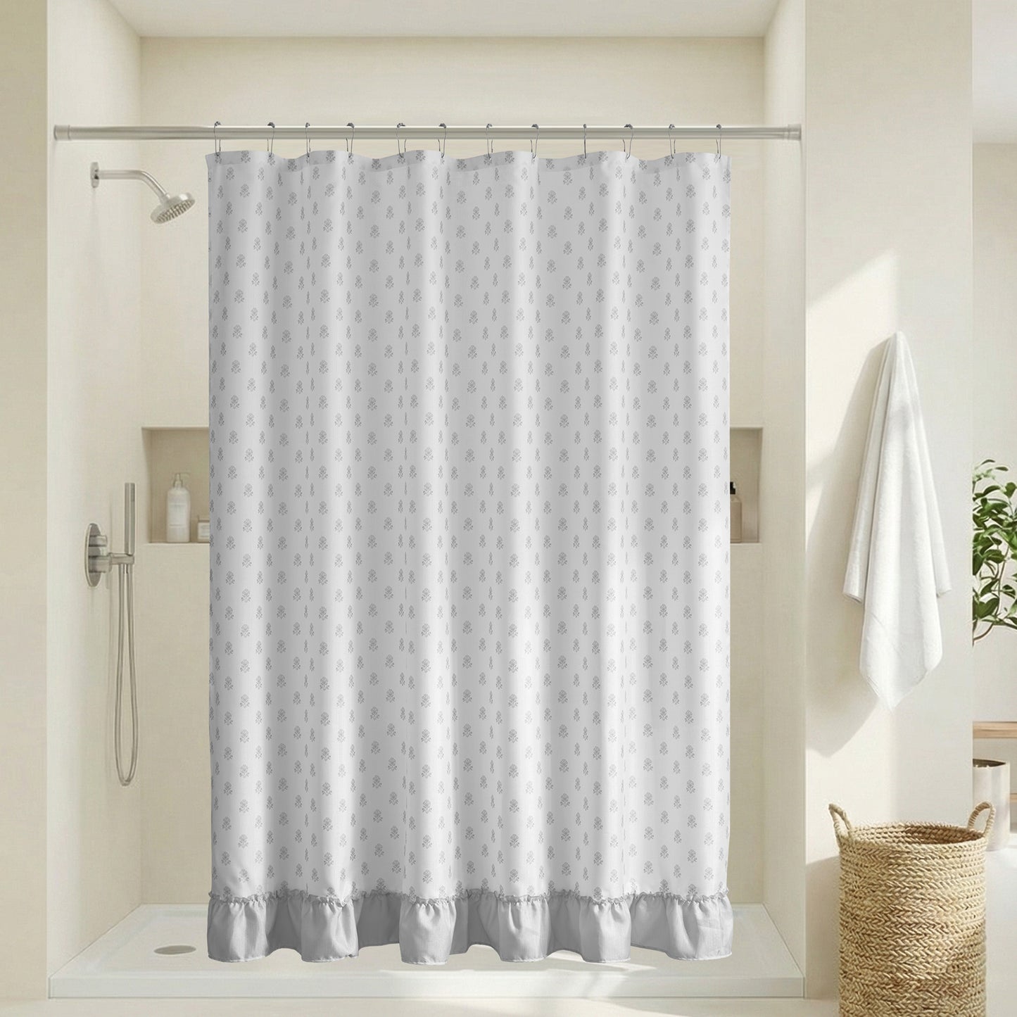 Savanna Floral Ruffle Shower Curtain Set
