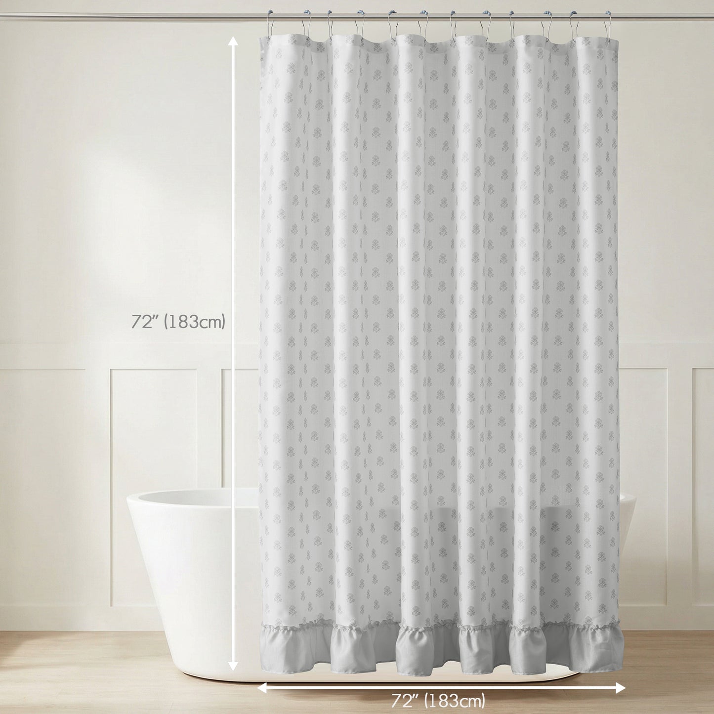 Savanna Floral Ruffle Shower Curtain Set