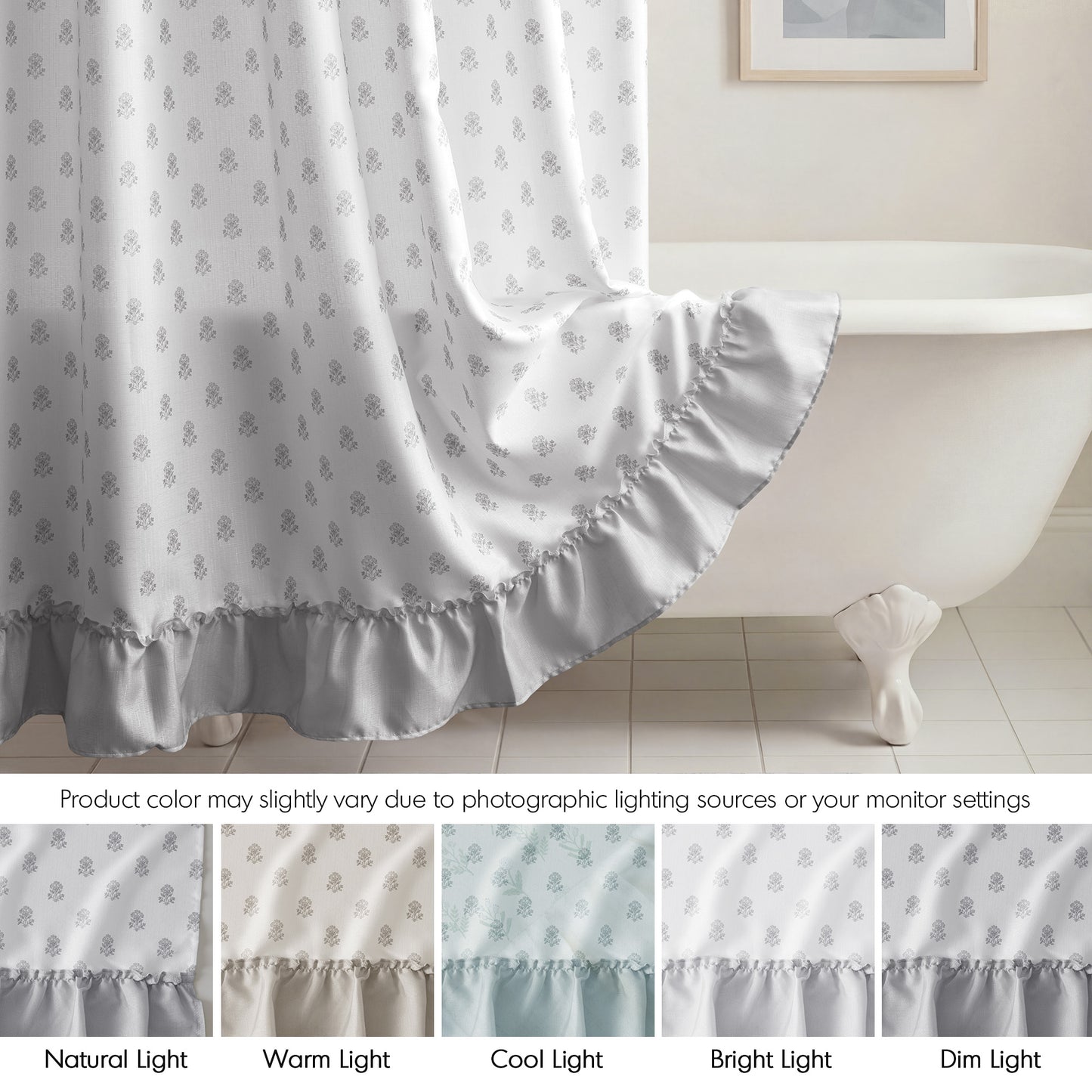 Savanna Floral Ruffle Shower Curtain Set