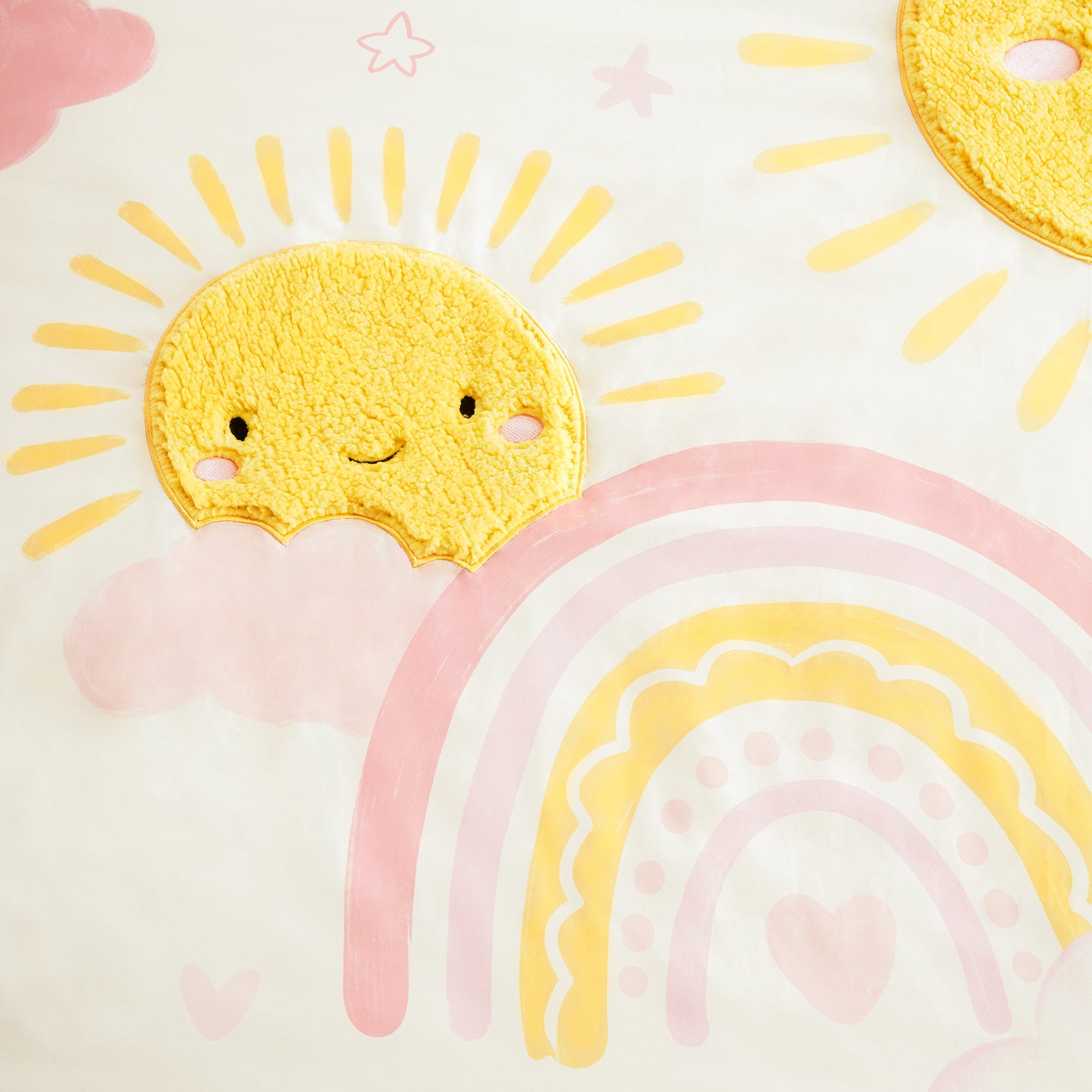Sunshine 3D Sherpa Detail Comforter Set (with Rainbow Shaped Decorative Pillow)
