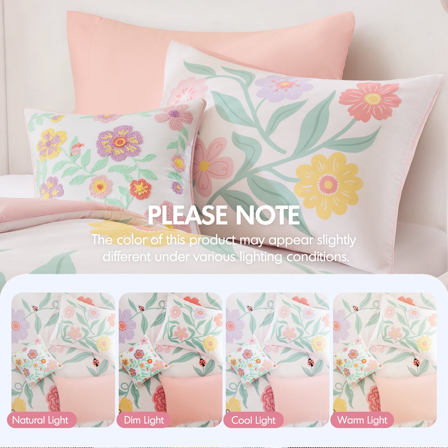 Floral Fringe Trimmed Plush Embroidery Comforter Set (with Embroidered Decorative Pillow)
